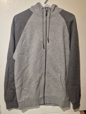 Men's Two-Tone Gray Full-Zip Hoodie Sweatshirt